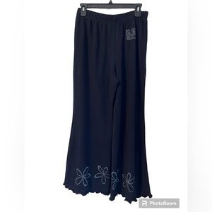 Artworks USA Women’s sweatpants S/M Black Cotton Terry Pull On Elastic Waist Vtg